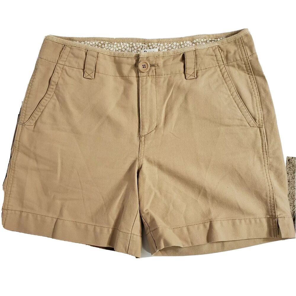 G.H. Bass & Co Womens Khaki Shorts Size 6 Solid Corduroy Cotton Pocket